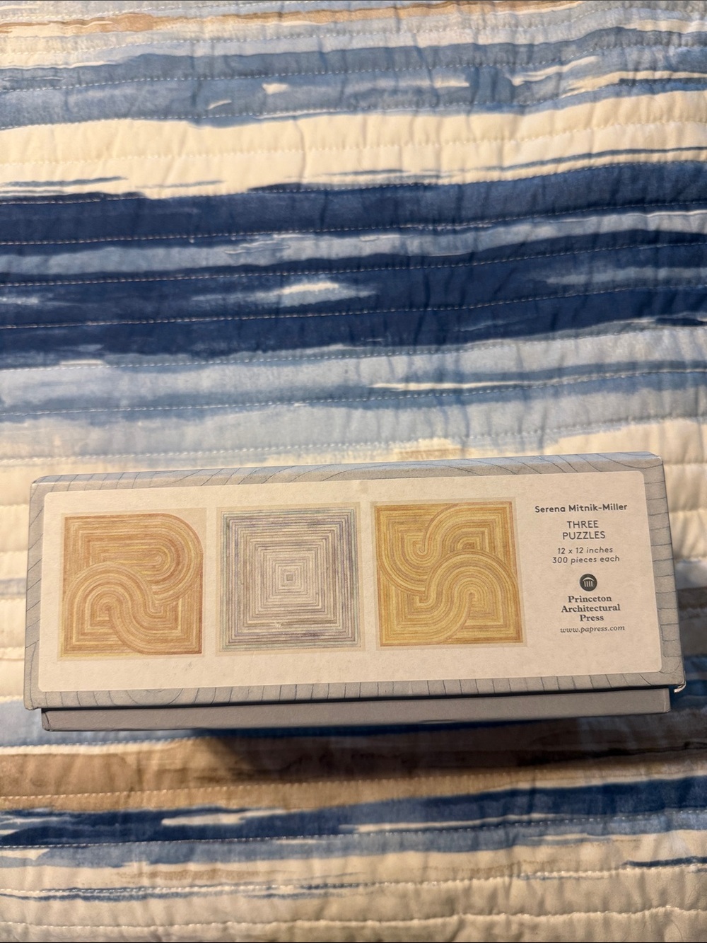 connected apparel Three-Design Puzzle Set in Beige, Tan, Silver